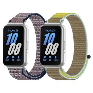 Imagem de Harikiri Pacote com 2 pulseiras de relógio esportivas de nylon compatíveis com Galaxy Fit 3, para homens e mulheres