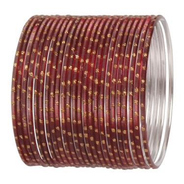 Imagem de Touchstone Pulseiras femininas indianas de Bollywood com bolinhas douradas, lindas e vintage, texturizadas, coloridas e atraentes., M - Circ 7.8 in-Indn Size 2.8-Dia 2.5 in, Liga metálica, Sem Pedra