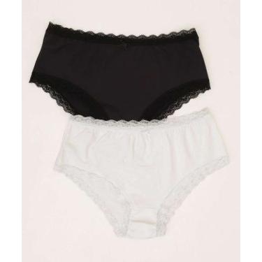 Imagem de Kit 2 Calcinhas Plus Size Biquíni Marisa-67169, Branco, GG