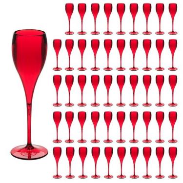 Imagem de Taça de Espumante 120ml Kit 80un Brut Alto Padrão Acrílico - NEOPLAS, 