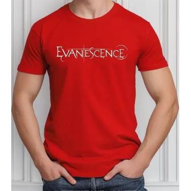 Imagem de Camiseta Camisa Feminina Masculina Adulto Algodão Banda de Rock Evanes