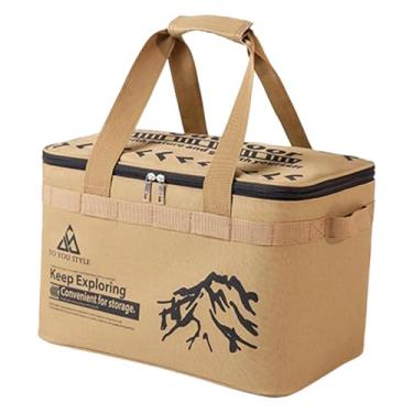Imagem de Generic Saco de armazenamento para camping, tipo duffel, grande capacidade, portátil, ideal para transportar equipamentos esportivos, embalar, Cáqui