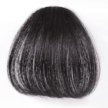 Imagem de Peruca elegante para o dia a dia – Peruca feminina com franja e costeletas, suave e volumosa, com um visual natural para uso diário preto acastanhado - sem costeletas