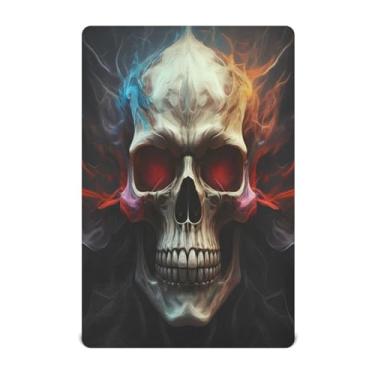 Imagem de JUZIHAI Lençol de berço de Halloween para meninos e meninas, capa de colchão de bebê macio elástico respirável para berço padrão e cama infantil, 132 x 71 cm