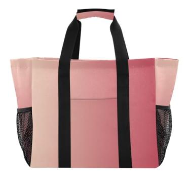 Imagem de ODAWA Bolsa de praia dobrável resistente à água para mulheres, bolsa de praia dobrável à prova d'água, gradiente vermelho