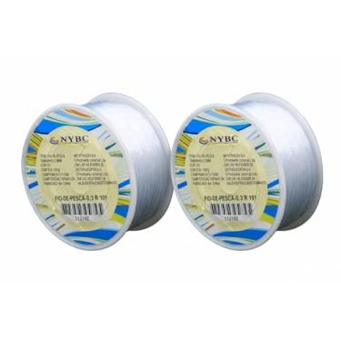 Imagem de Kit 2 Rolos Fio de Nylon NYBC 0,30mm Transparente 1150m cada para Artesanato, Bijuterias, Costura, Pesca Leve, Encadernação e Projetos DIY