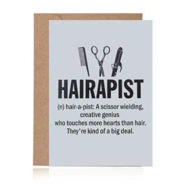 Imagem de yaozeio Cartões de cabeleireiro para cabeleireiro Hairapist Thank You Appreciation Gifts for Hair Dresser Barber Retirement Leaving Gifts for Salon Owner Haircutter Scissors Card with Envelopes