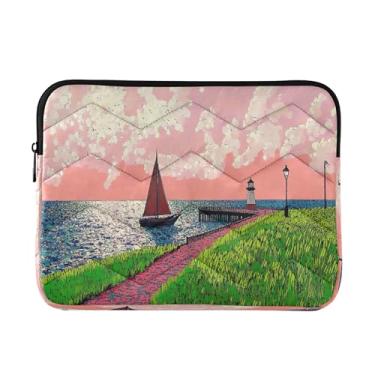 Imagem de Bolsa masculina para laptop North Sea Sunset Pink 15,6 polegadas, proteção abrangente, bolsa de trabalho feminina