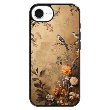 Imagem de Jeuloth Capa para iPhone 16e - Capas de telefone com design vintage de flores e pássaros - Capas de telefone TPU - Proteção contra quedas