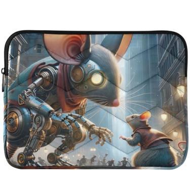 Imagem de Capa acolchoada para laptop Guided Rat Robot Mouse capa para notebook portátil universal 13 14