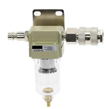 Imagem de AF2000-02 Compressor de ar comprimido em linha filtro de água armadilha 1/4 polegada W acessórios pneumáticos 1 peça (AF2000-02-Brass-BT, 12 mm)