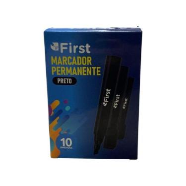 Imagem de Kit 10 Marcador Permanente - Preta - FIRST
