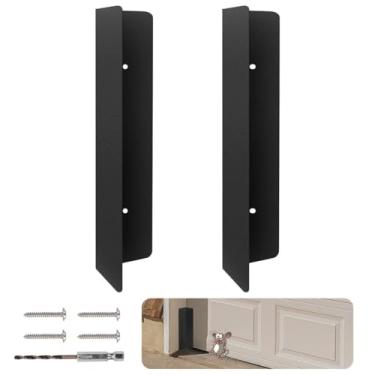 Imagem de 2 peças de protetor de mouse de vedação de porta de garagem, mouse de porta de garagem de aço inoxidável resistente e protetor de cobra, solução permanente (preto)