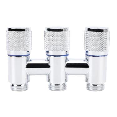 Imagem de Fabater Divisor de Torneira de 1 Em 3 Saídas, Divisor de água de 3 Vias Em Aço Inoxidável Com Rosca Macho G1/2 e Controle Independente, para Banheiro, Varanda, Pia de Cozinha (Cor galvanizada)