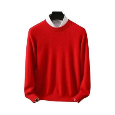 Imagem de Suéter Masculino De Tamanho Grande 100% Puro Cashmere De Mink, Pulôver