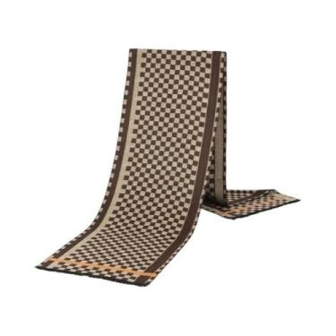 Imagem de Cachecol Masculino De Inverno Com Estampa Xadrez, Listrada E Paisley, 