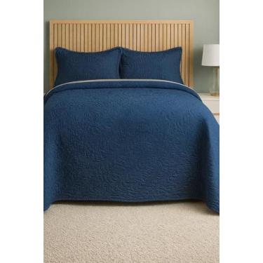 Imagem de Cobre Leito Matelado Ultrassônico 2 Pcs Face Única Solteiro Cor:Azul M