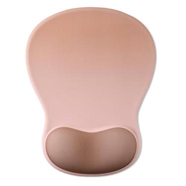 Imagem de Mouse pad de gel com suporte de pulso, mousepad ergonômico com descanso de pulso, mouse pad para jogos com almofada macia e base de poliuretano antiderrapante, design côncavo e alívio da dor, para