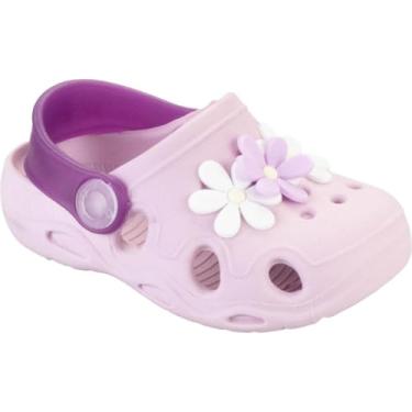 Imagem de Babuche Infantil Bebê Confortável com Decoração de Personagens, Sandália Leve Antiderrapante para Menino e Menina (Flor Lilás, BR, Criança de 1 a 3 anos, Numérico, 22)