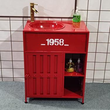 Imagem de Lavatório de cor pessoal, bar retro indústria vento pé pilar pote de lavagem, recipiente criativo restaurante armário de banheiro A (D)