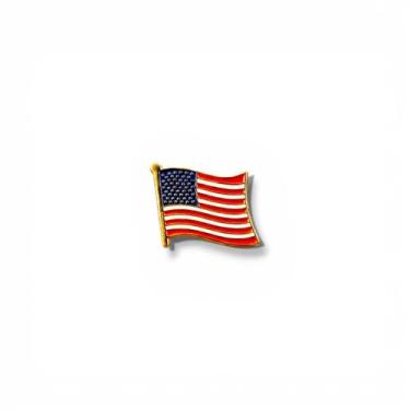 Imagem de Broche USA Bandeira Oficial Estados Unidos Aço Banhado a Ouro