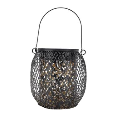 Imagem de Phefop Lanterna Solar, Luz Suspensa de Metal Com Padrões Decorativos, Lanterna Externa à Prova d'água para Jardins, Varandas, Pátios