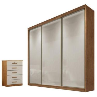 Imagem de Guarda Roupa Casal Londres e Gaveteiro Suiça Cumaru 25 Fendi - Novo Ho