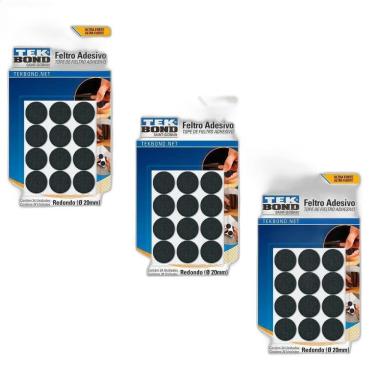 Imagem de Kit 72 Feltro Protetor Adesivo Pé Sofá Cadeira Mesa Tekbond