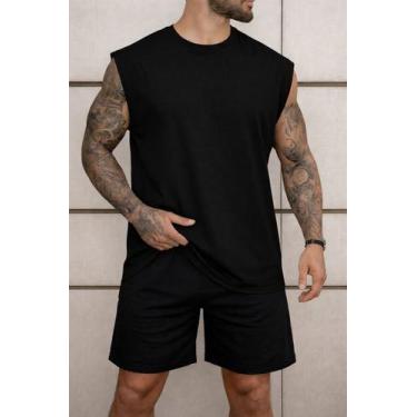Imagem de Kit Camiseta Masculina Regata Streetwear + Bermuda Tactel - Versitz, P