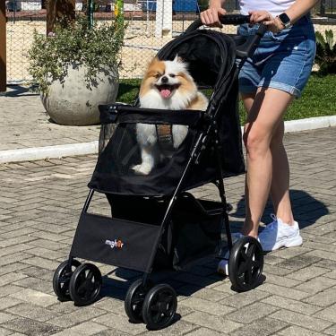 Imagem de Carrinho de passeio para Pet, animal de estimação, cachorro, cão, gato de pequeno porte até 15 Kg