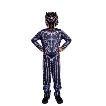 Imagem de Fantasia Pantera Negra Branco Longo Com Enchimento, Mascara - Fantasia