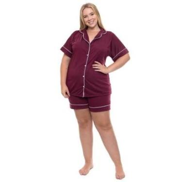 Imagem de Pijama Americano Curto Sepie 600 Vermelho - Plus Size-Feminino