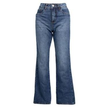 Imagem de Calça Jeans Feminina Sawary Reta Cintura Alta Azul-Feminino