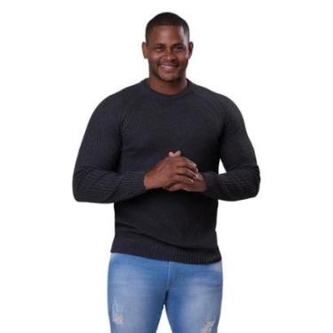 Imagem de Suéter Masculino Lã Tricô Gola Redonda Blusa Premium 7138-Masculino