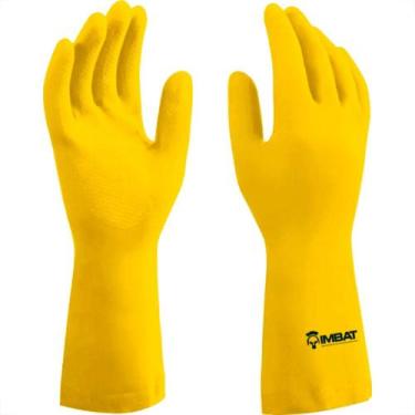 Imagem de Luva Latex Imbat Forrada Amarela 09