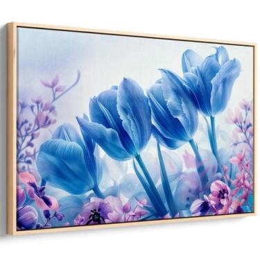 Imagem de Quadro Flores - Tulipas Azuis no Jardim dos Sonhos Eternos - Mioquadro