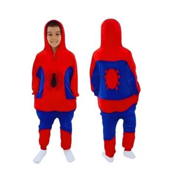 Imagem de Macacão Kigurumi Infantil Spiderman Homem Aranha Com Capuz  - Zona Cri