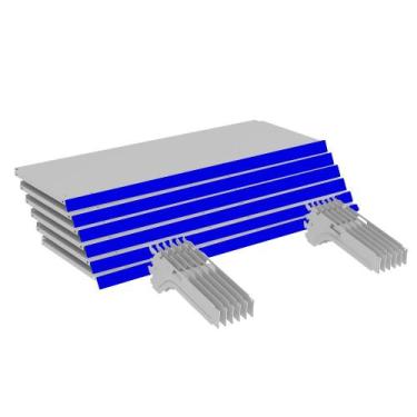 Imagem de Kit 6 Bandejas Gondola Ponta FIT 40 Branco 6X 30x78 Pe Azul - Amapá