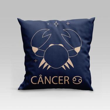 Imagem de Capa De Almofada Estampada Signos Do Zodíaco Em Veludo Suede 45cm X 45cm - Decoração Astrologia Horóscopo Cor Câncer