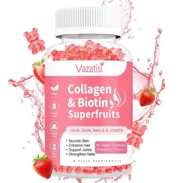 Imagem de Suplemento De Gomas De Colágeno Vazatisi Com Biotina E Queratina-Unissex