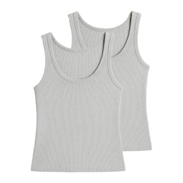 Imagem de Kit com 2 Blusas Feminina Regata Hering N1te-Feminino