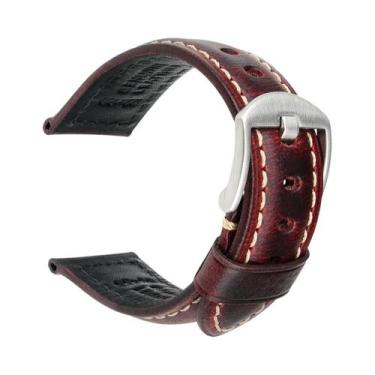 Imagem de Pulseira De Relógio Vintage Em Couro Genuíno 20mm 22mm 24mm Com Fecho 