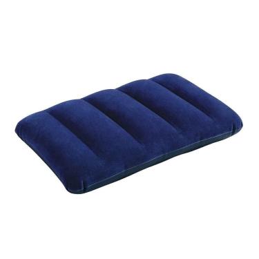 Imagem de Travesseiro Inflável Camping Viagem Cama Colchão Praia Super Macio Impermeável Azul Intex