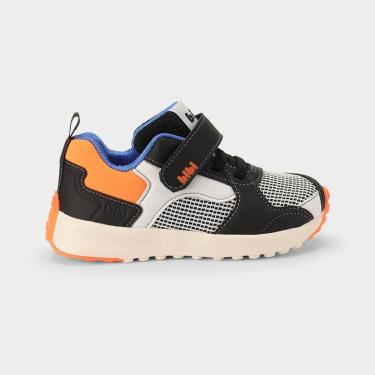 Imagem de Tênis Infantil Bibi Jogging Preto com Laranja-Masculino