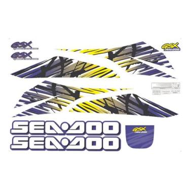 Imagem de Kit Adesivo Compatível Seadoo GSX 97/98 Amarelo/Lilás - SPTS