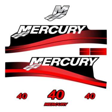 Imagem de Kit Adesivos compatível Motor de Popa Mercury 40HP - SPTS