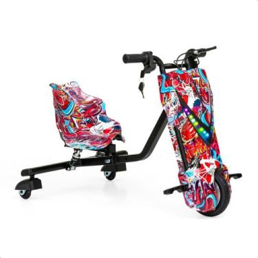 Imagem de Patinete Elétrico Triciclo Infantil Drift 350w 36v - Azul Car, Rosa
