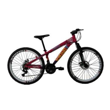 Imagem de Bicicleta Vikingx Freeride Aro 26 21 Vel Rosa/roxo Tuff25