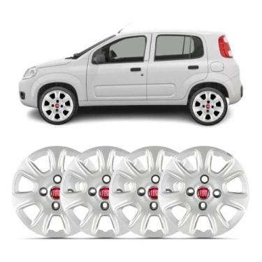 Imagem de Kit 4 Calota Aro 13 Uno Vivace 2011 2012 2013 Com Emblema - NK