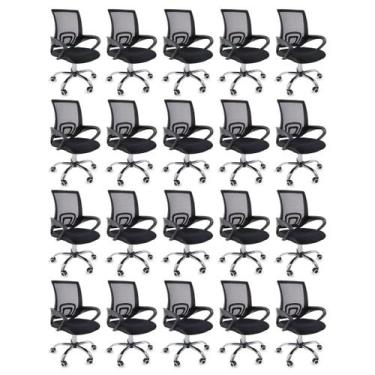 Imagem de Kit 20 Cadeiras de Escritório Begônia Oficial Ergonômica Giratória